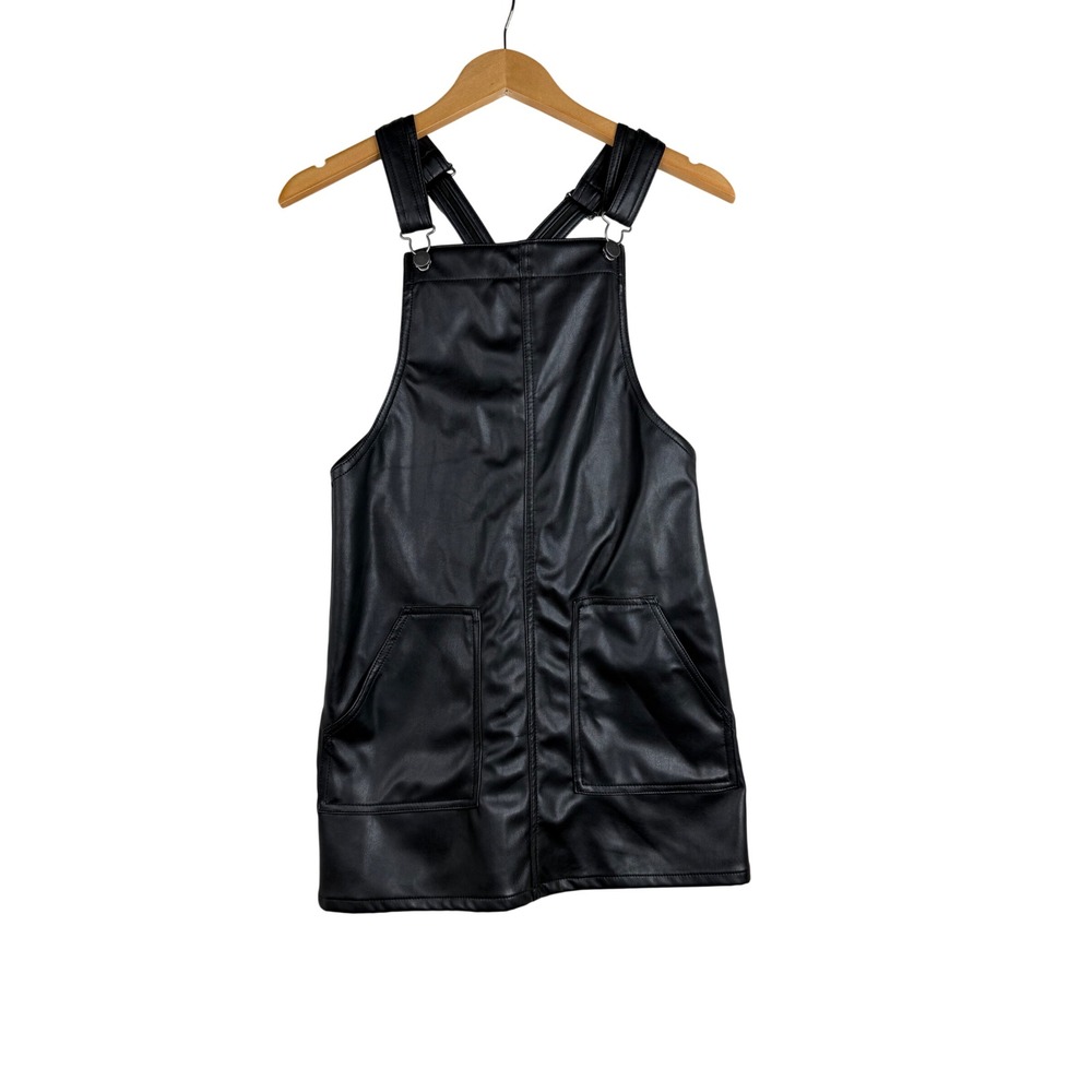 New Tinseltown Faux Leather Overall Style Dress size Small Black - Picture 1 of 7